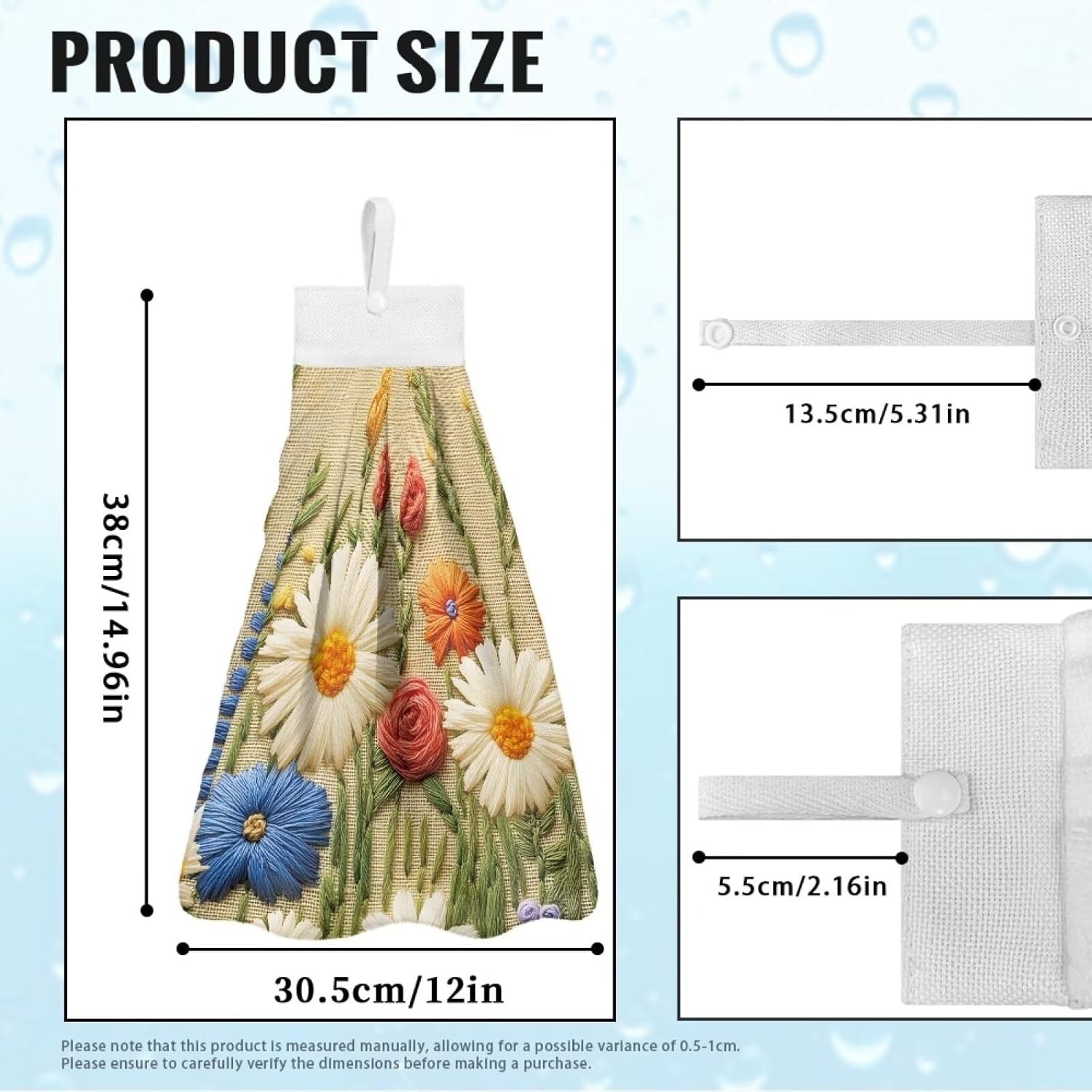 Goronwyfloyd Blue White Daisy Hand Towel Set