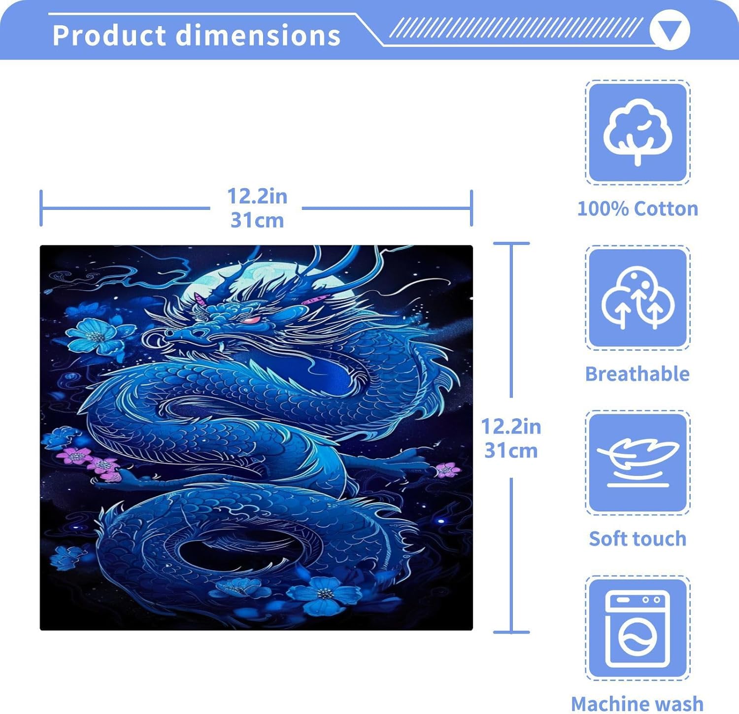 2-Pack Dragon Washcloths Soft Absorbent Baby Face Towels