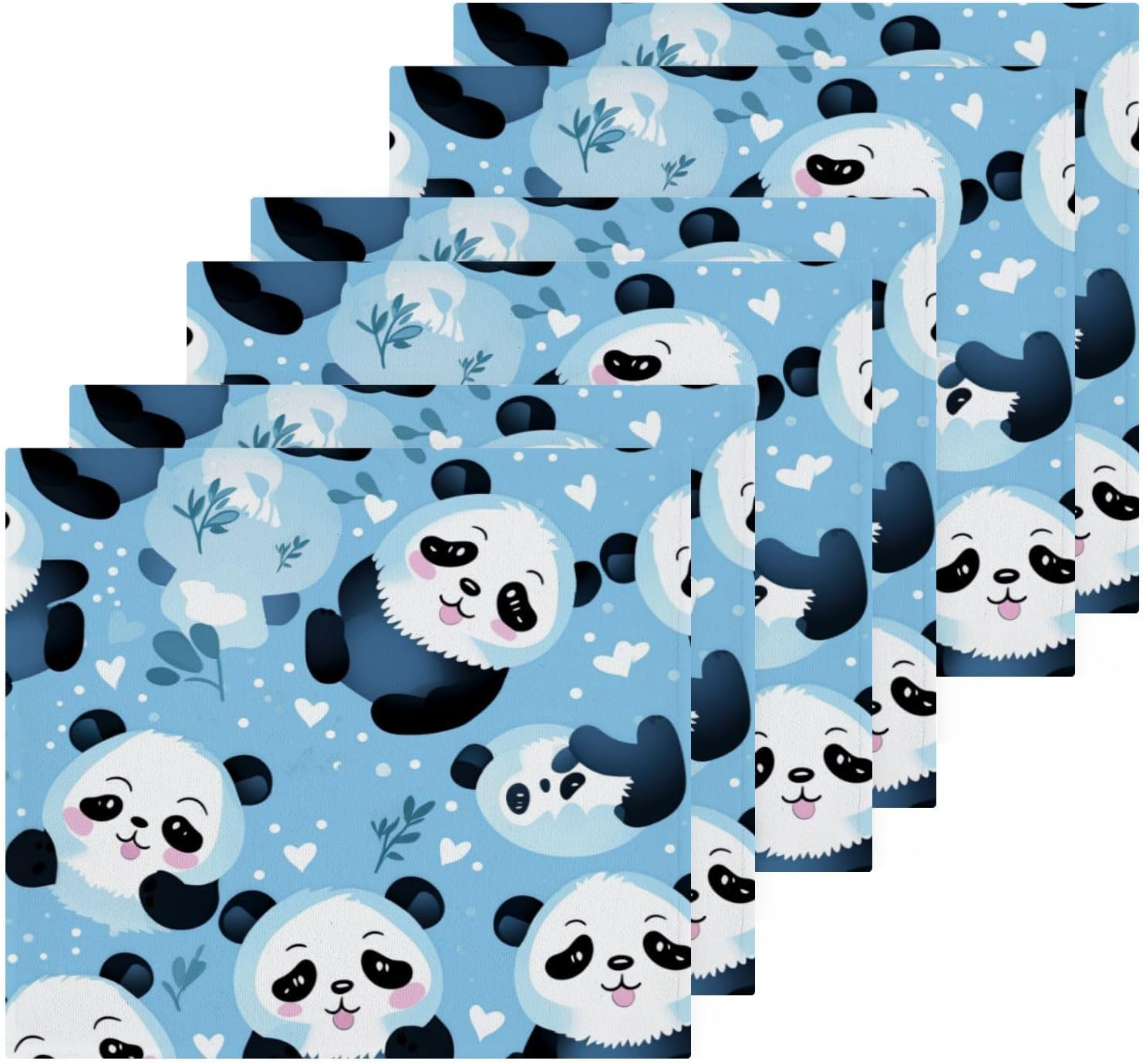Cute Panda Washcloth 2-Piece Set for Babies Soft Reusable Washable
