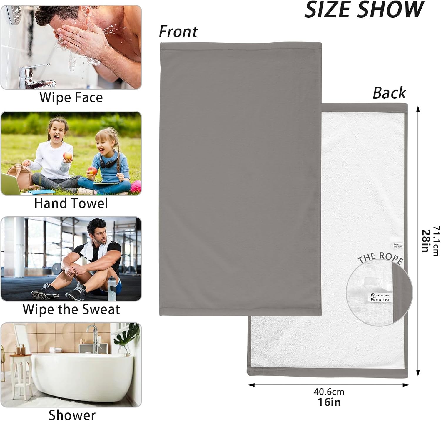 Experience Daily Comfort with GAIGEOs Iron Gray Facial Towels