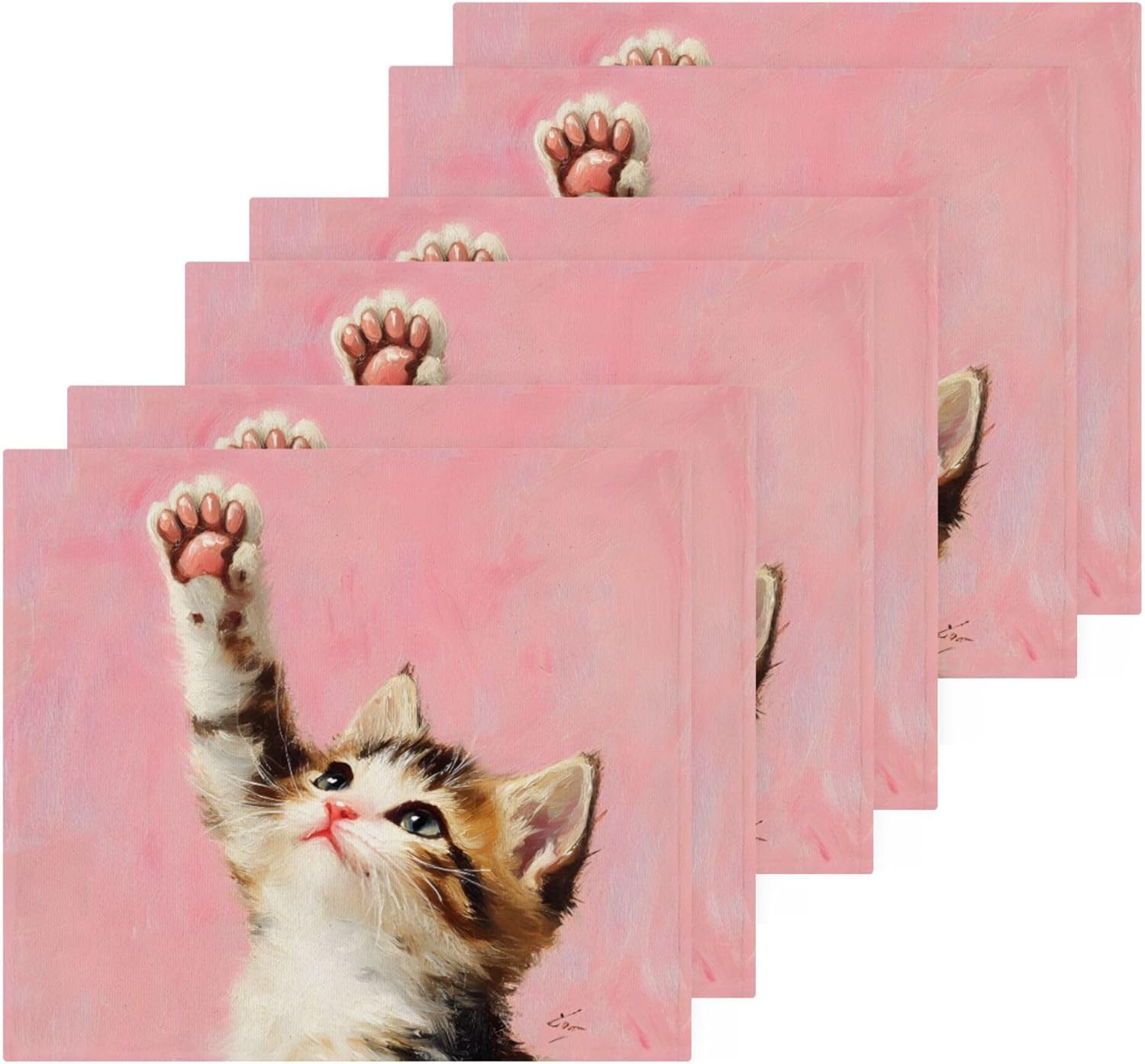 Xigua Kitten Washcloths Set of 2 12x12 Inch 1