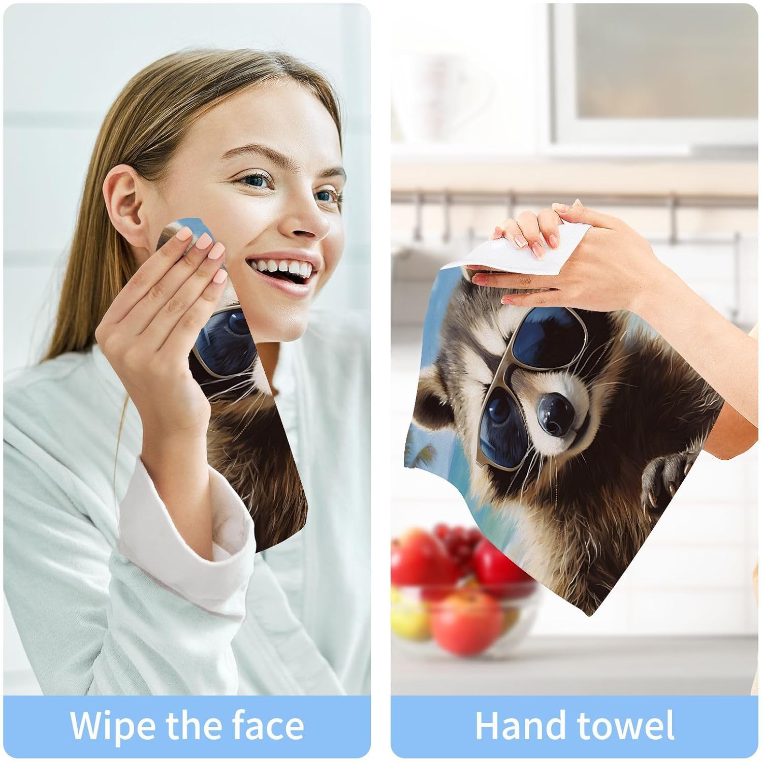 Beach Raccoon Towels 2-Pack