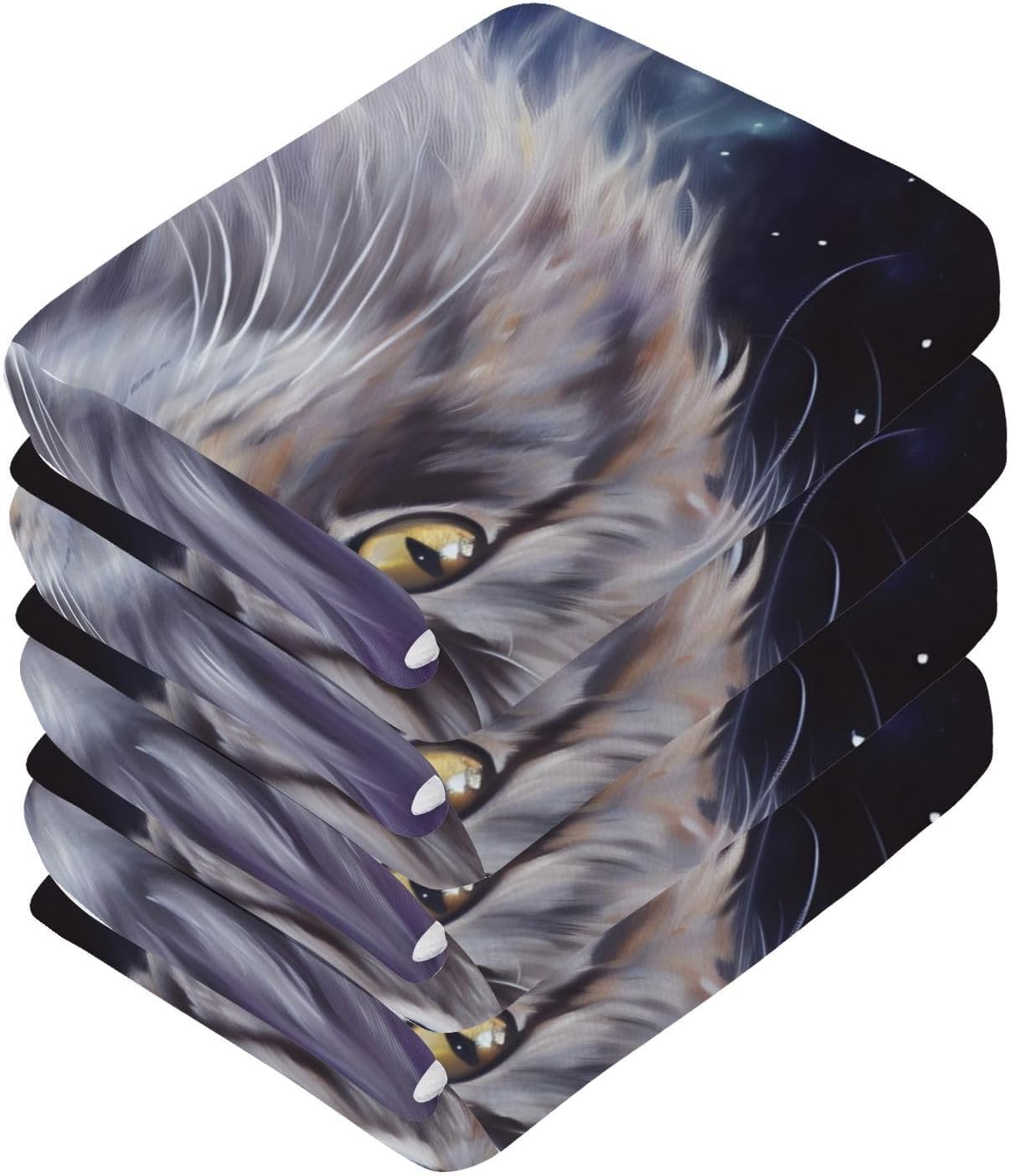 4-Piece Galaxy Print Washcloth Soft Cotton for Home Travel
