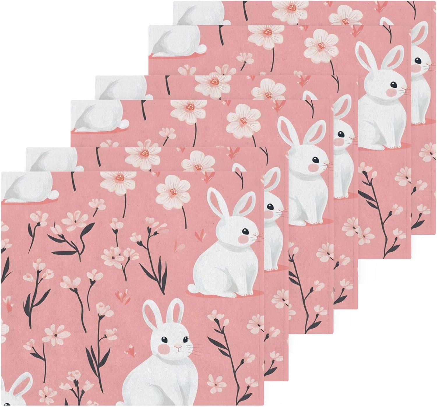 XiguaWhite Rabbit Washcloth Set
