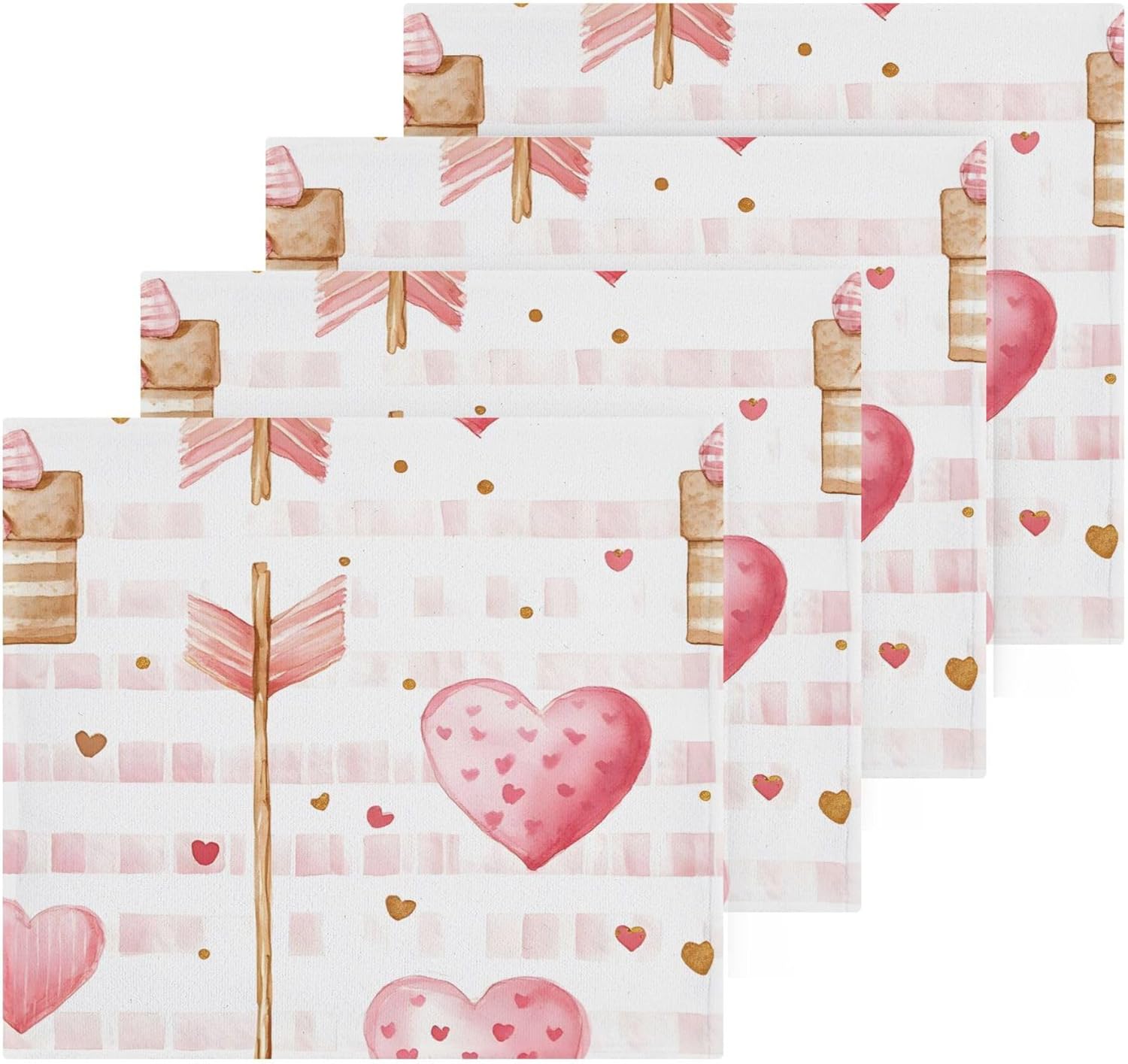 Valentines Day Heart-Shaped Washcloth Set