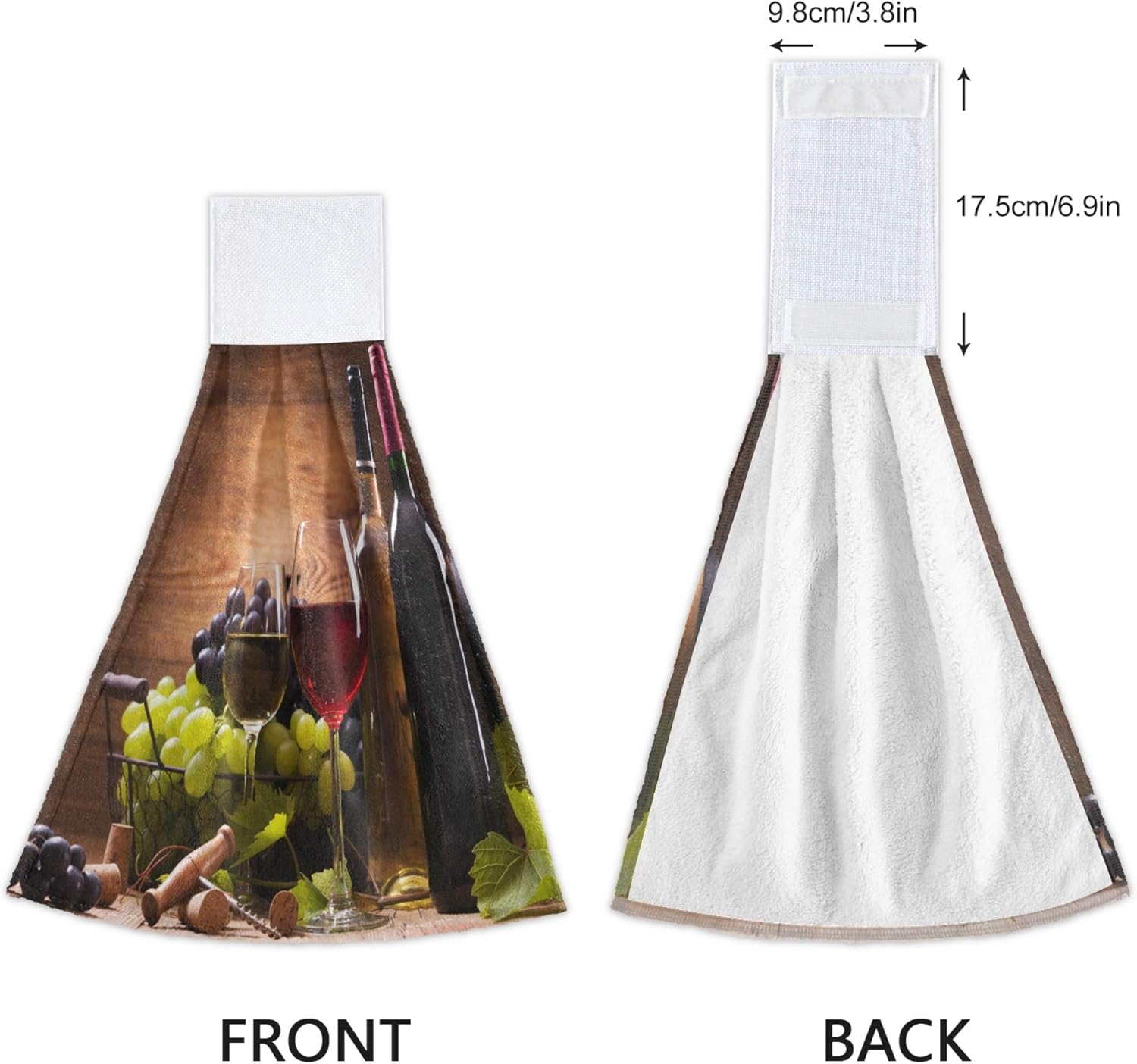 Durable Wooden Grape Towels Retro Kitchen Decor Engagement Set