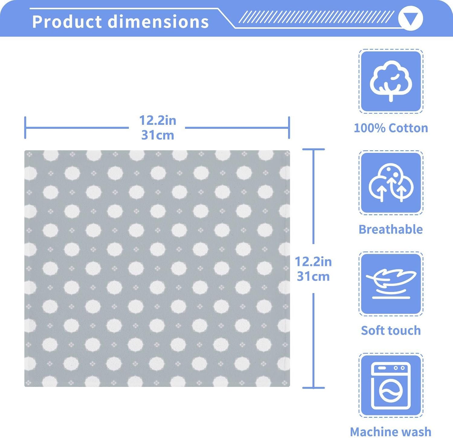 Xigua Washcloth Set - Absorbent Soft Gentle for Babys Face 6-Pack
