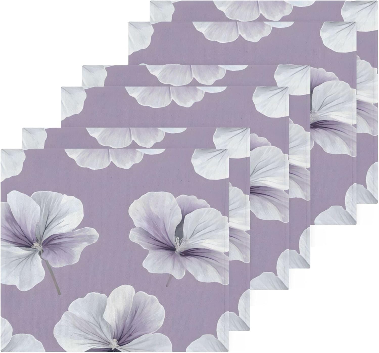 Xigua GrayGeranium Flower Washcloth Set