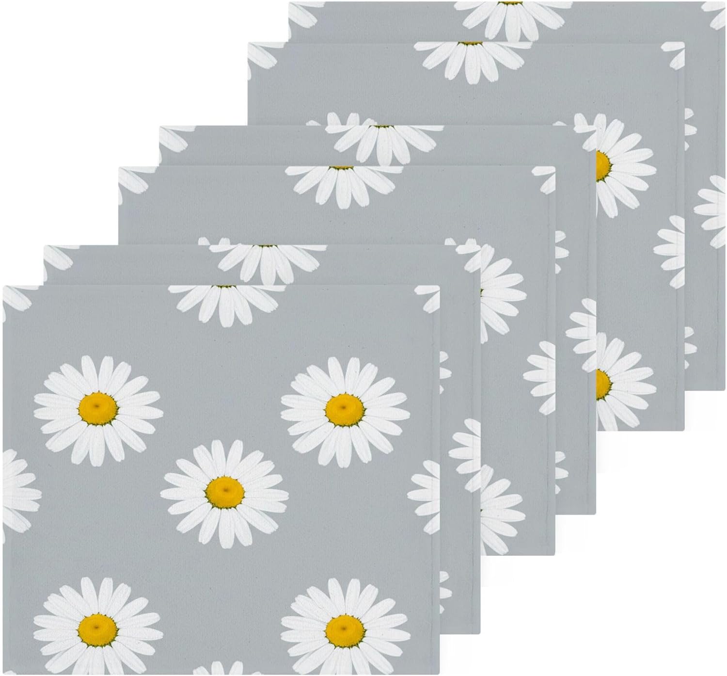 White Daisy-Shaped Pure Cotton Washcloths Set 2-Piece Reusable Face Towels