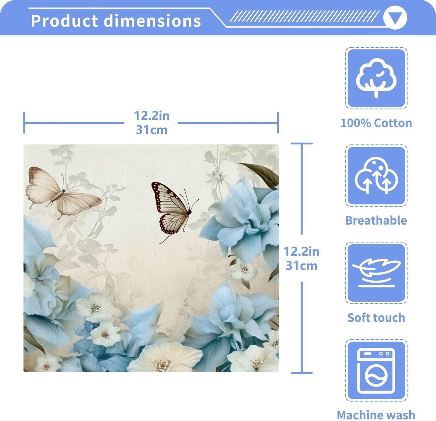 Sturdy Baby Washcloth Set 12x12 inch Soft Absorbent for Faces Hands