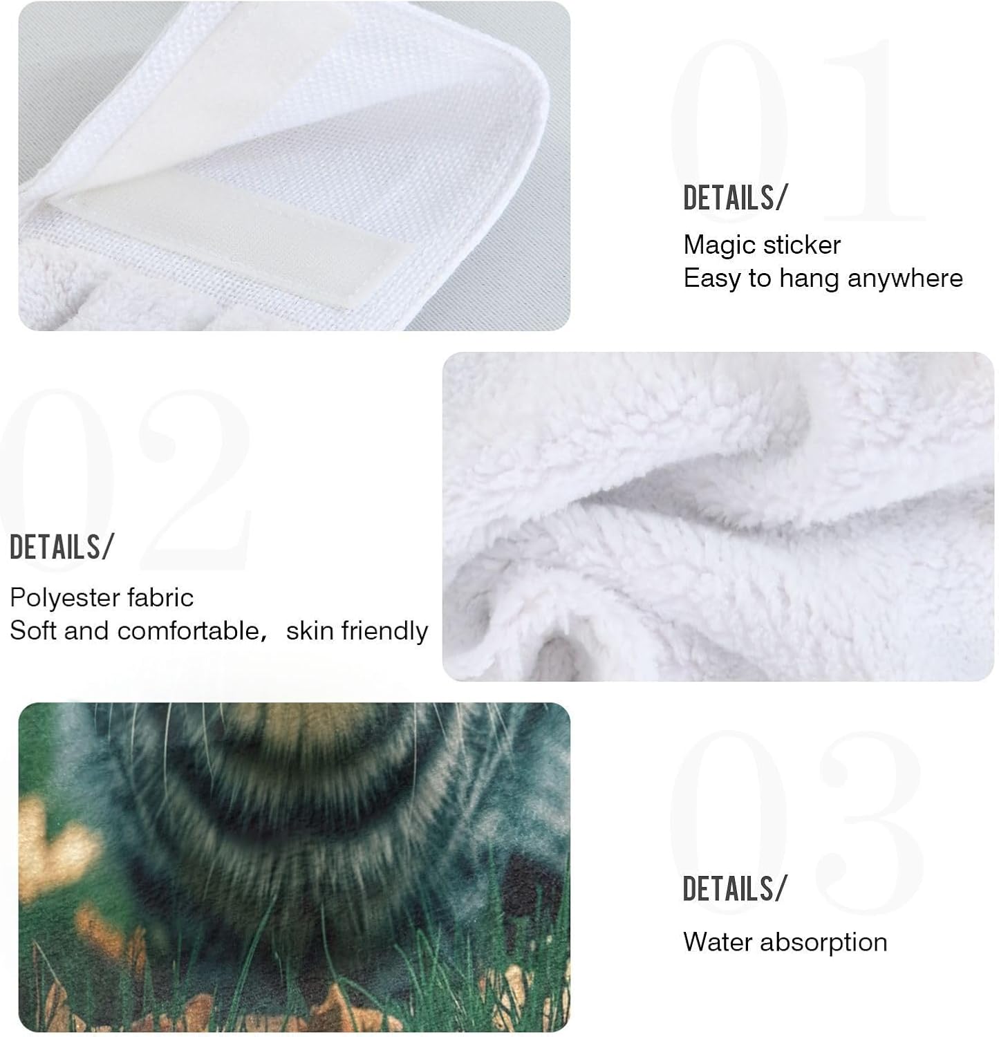 Hand Towel Set with Hanging Loop Soft Quick Dry 2-Piece