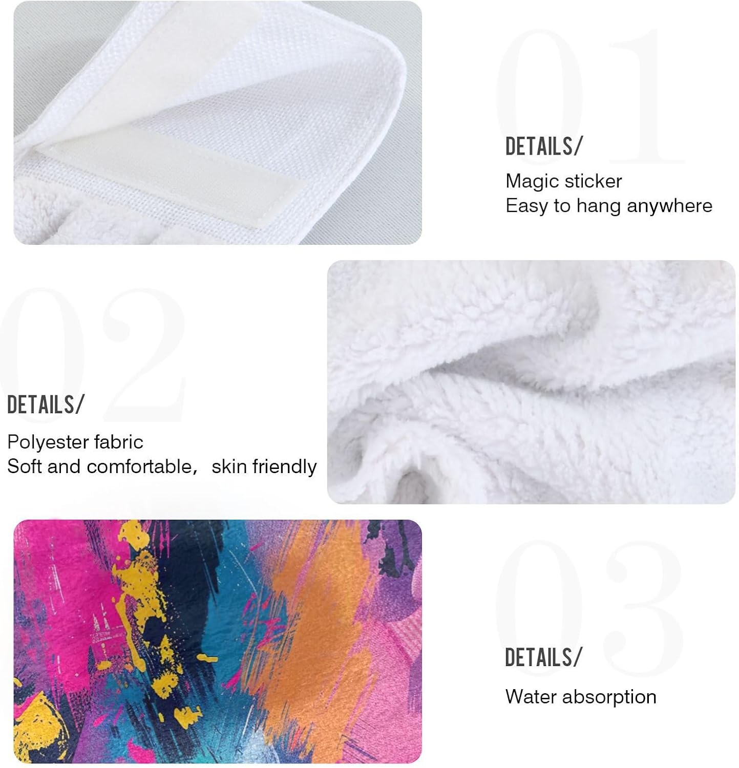 RPLife 2-Piece Graffiti Print Hand Towels