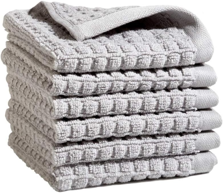DKNY Quick Dry 100 Cotton Towels 6 Pack - Washcloth Set