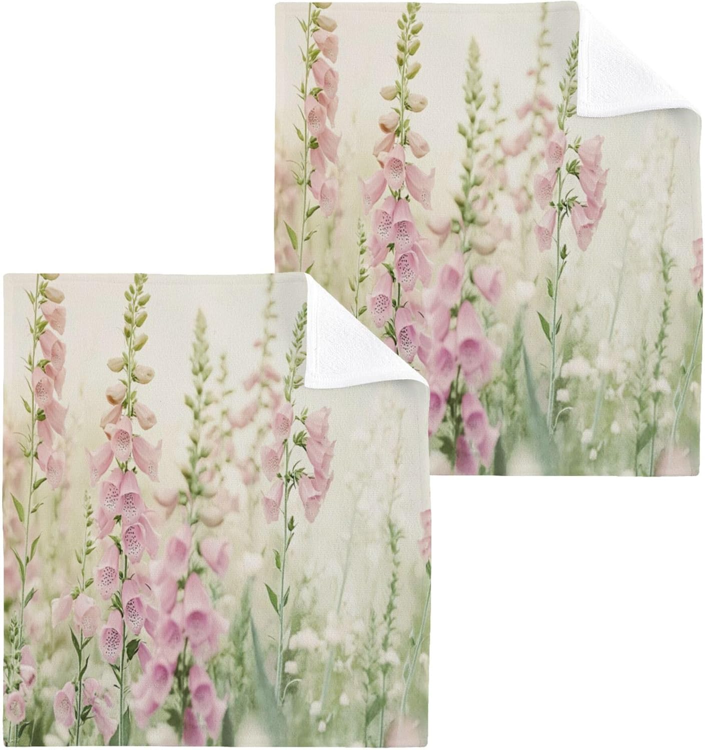 Xigua Wildflowers Washcloth Set - Fast Drying Cotton Towels for All Uses