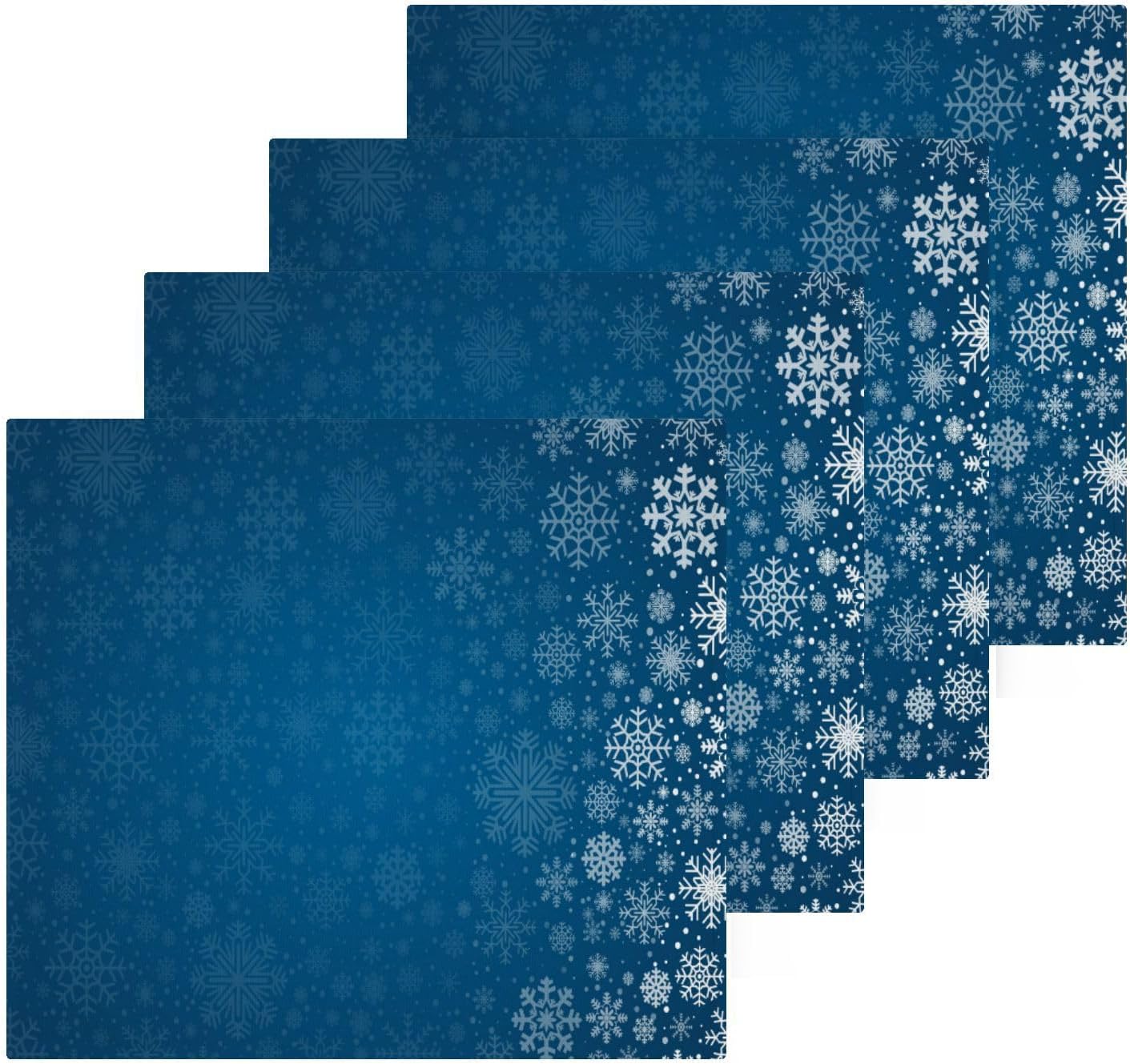 YetTasar Blue Snowflake Washcloths Soft Reusable