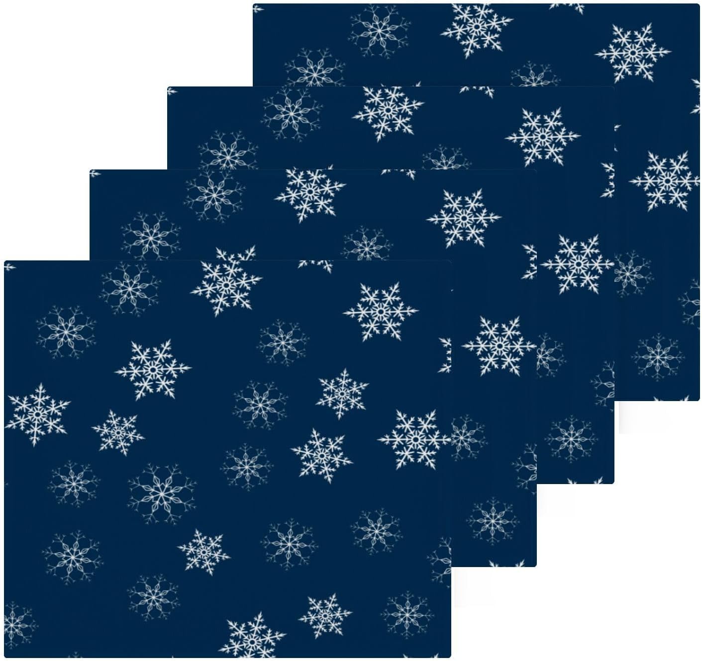 Premium Blue Snowflake Washcloths 2-Pack Soft Absorbent and Reusable Face Towels