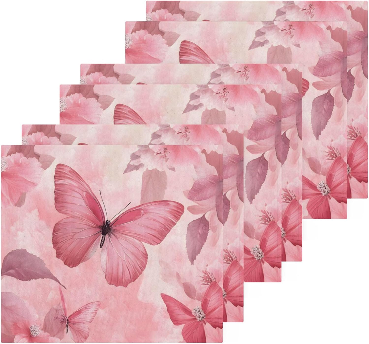 Stylish Xigua Butterflies Absorbent Washcloth Set for Fast Drying