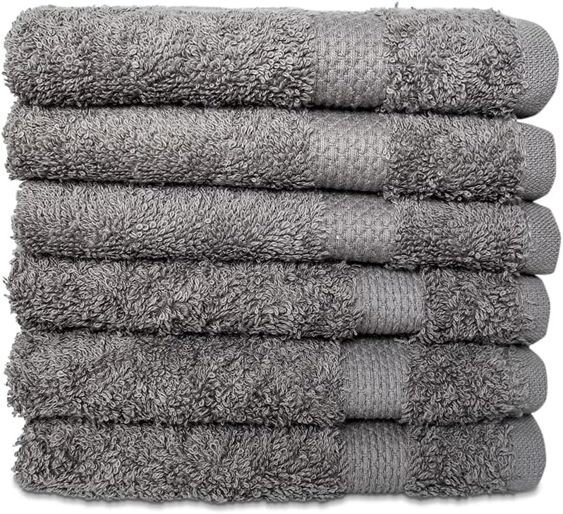 Hencely Premium 6-Pack 12x12 Washcloths