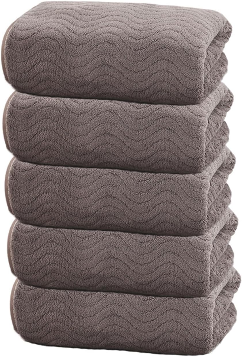 GIBZ 5 Pack Washcloths with Hanging Loops Dark Grey 30x30cm