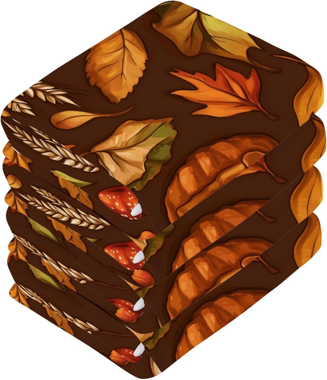 Xigua Autumn Elements Washcloth Set for Bath Kitchen
