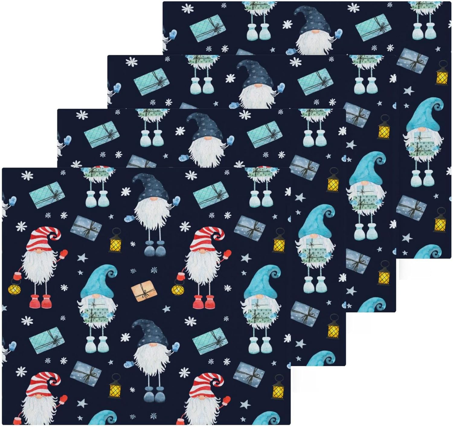 Xigua Christmas Gnome Washcloth Set - multi-purpose soft drying towels