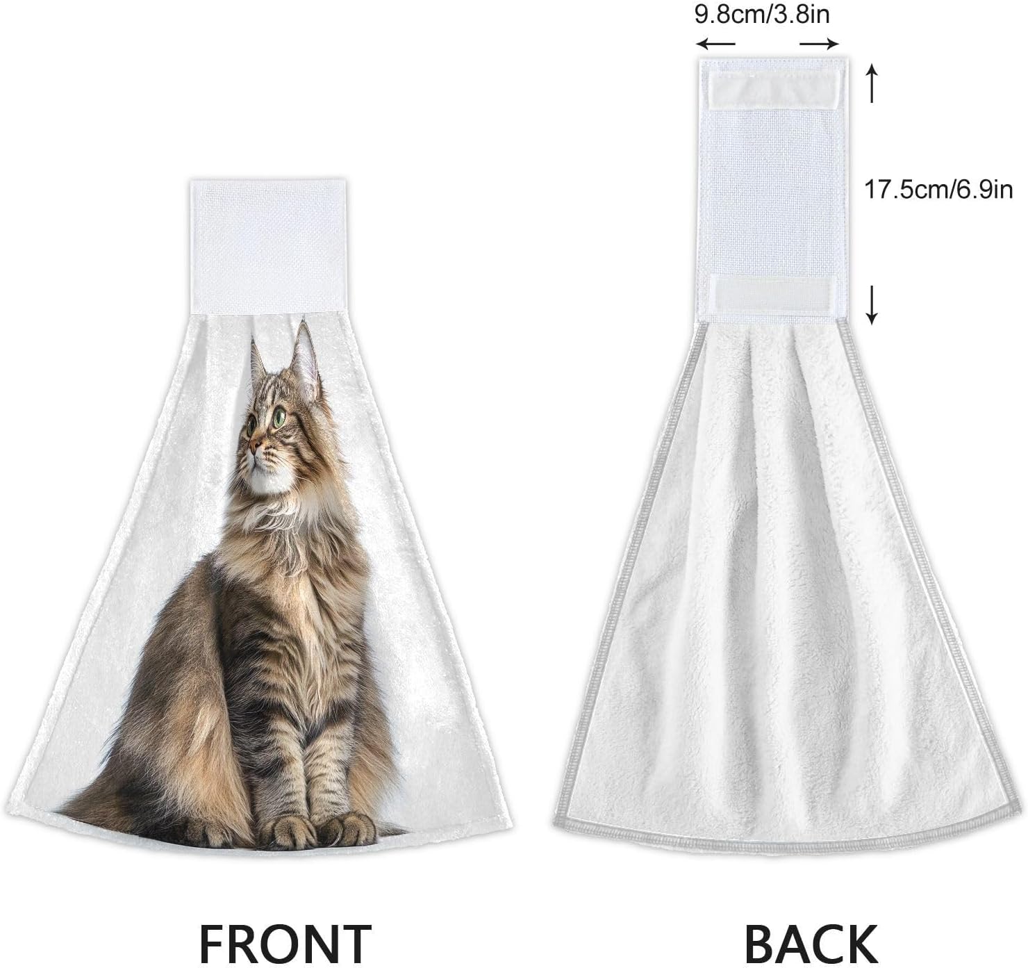 RPLIFE Hand Towels for Kids Set of 2 Cute Maine Coon Cat