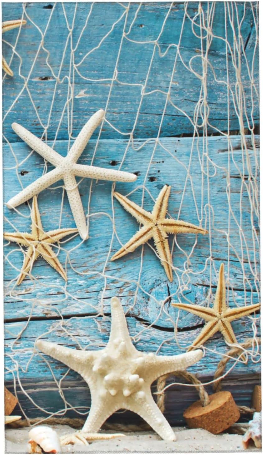 CoVasa Nautical Seashell Hand Towels for Bath Ultra Soft Durable