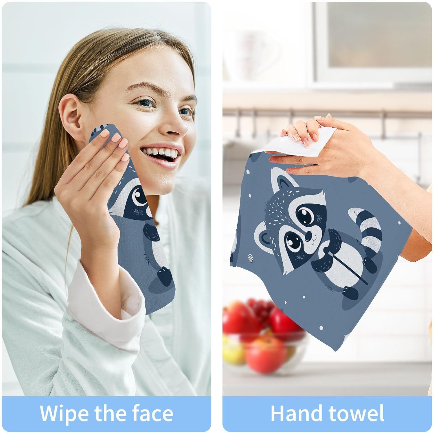 Cozy Raccoon Face Reusable Washcloth