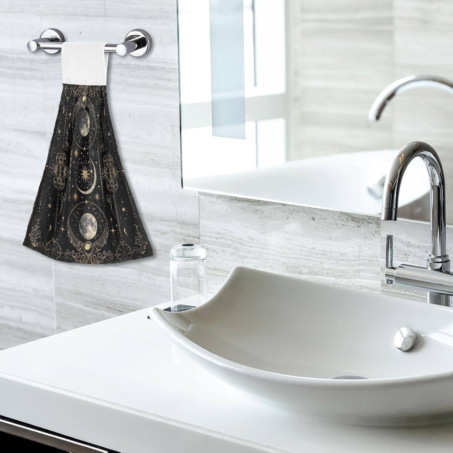 Set of 2 Hand Towels with Hanging Loop - 182x14 inches