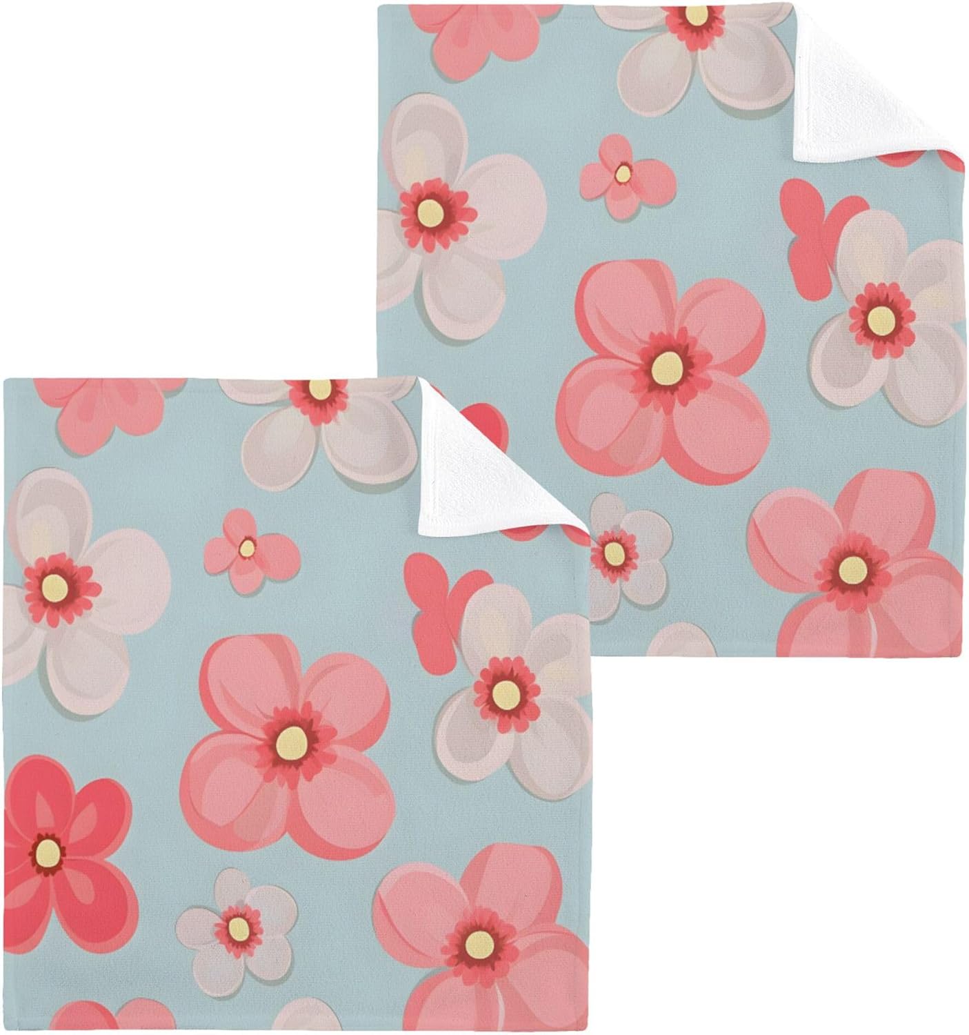Cute Coral Washcloth Set Multiple Sizes
