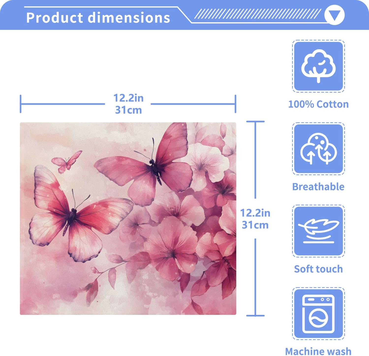 Stylish Xigua Butterflies Washcloth Set