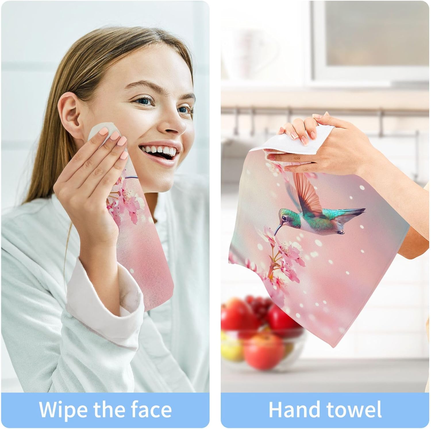 Colorful Hummingbird Washcloth Set