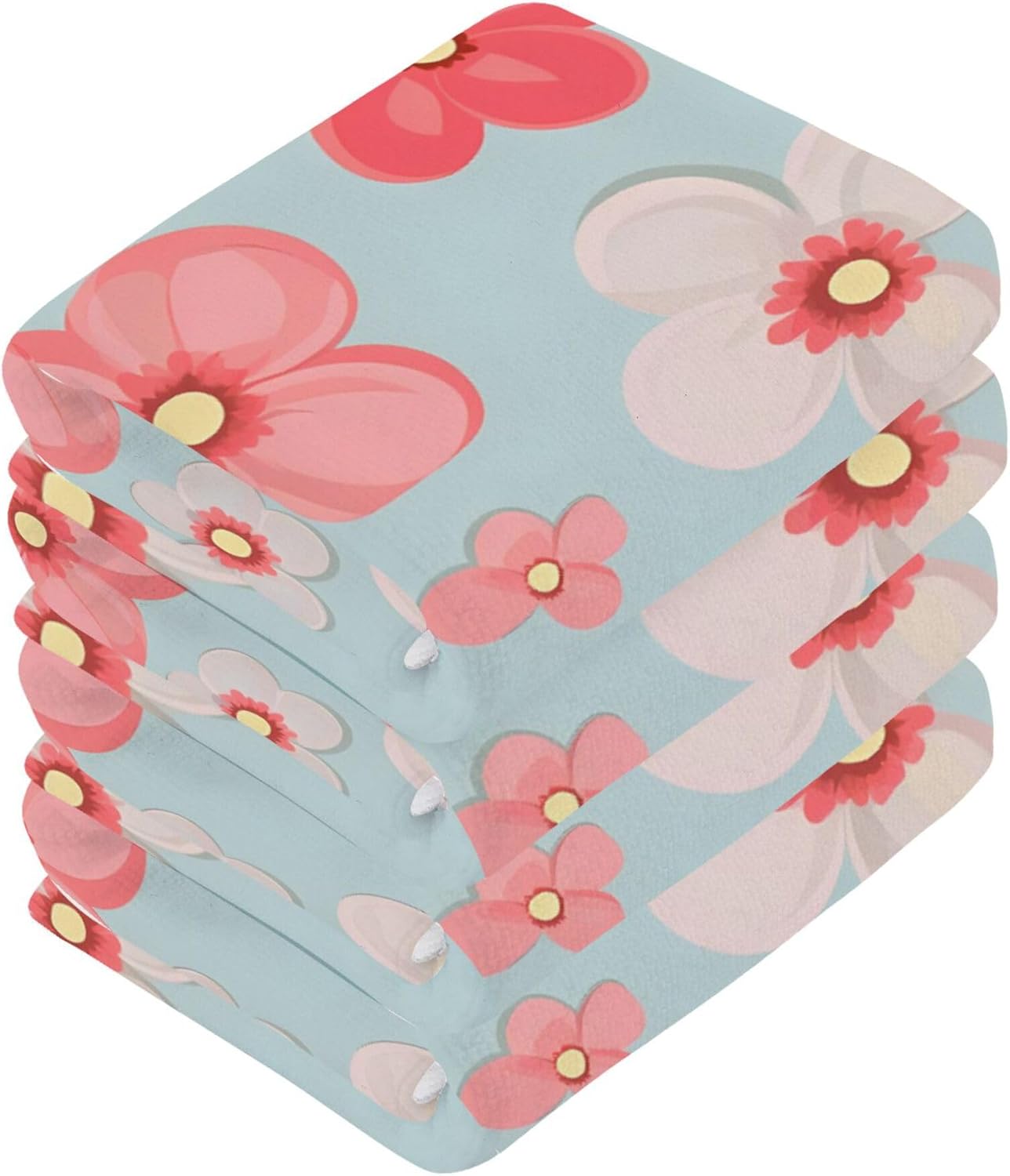 Cute Coral Washcloth Set Multiple Sizes