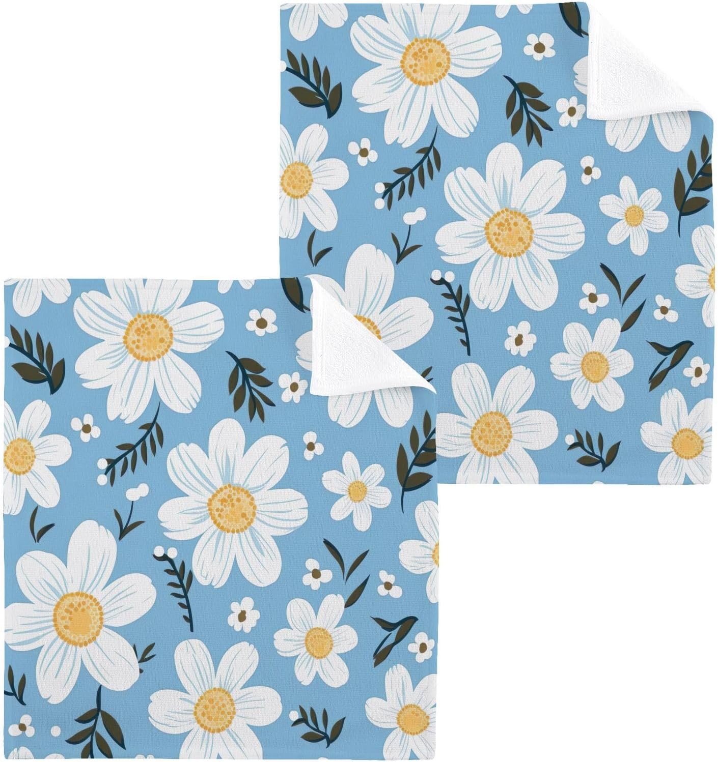 Yettasbin Daisy Flower Washcloth Set for Classification
