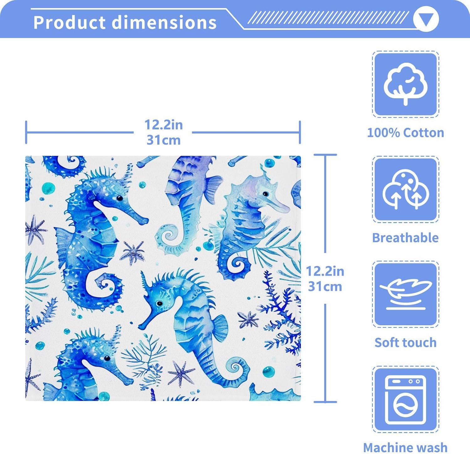 Seahorse Washcloth 2-Pack for Babies