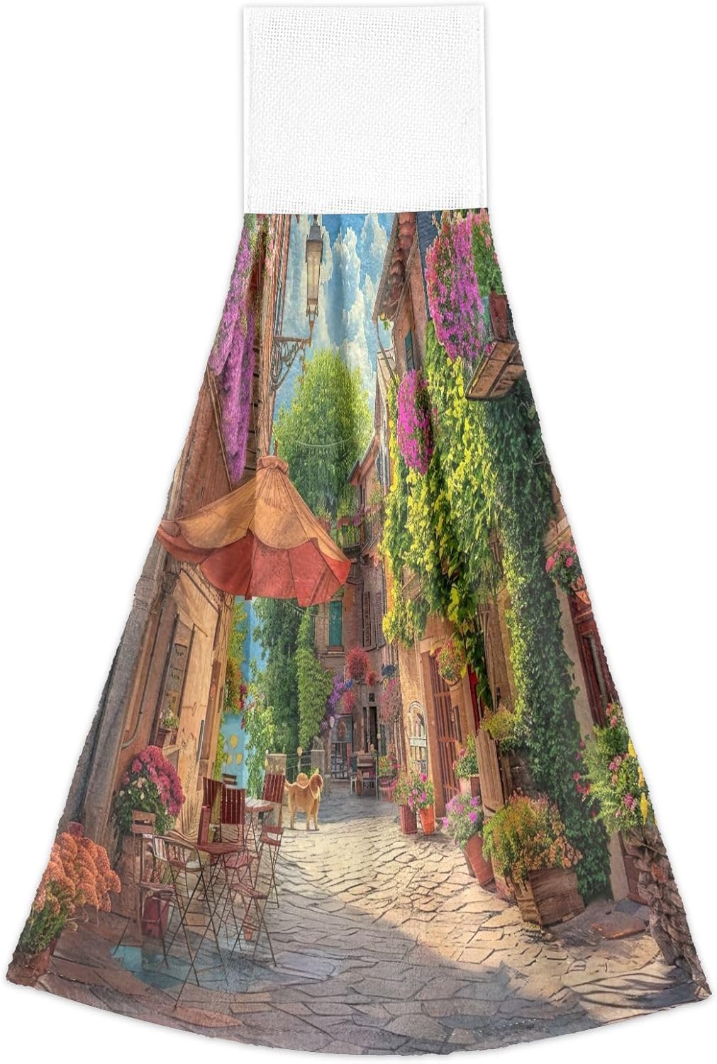 Perfect Quick Dry Kitchen Towels with LoopItalian Street Scene