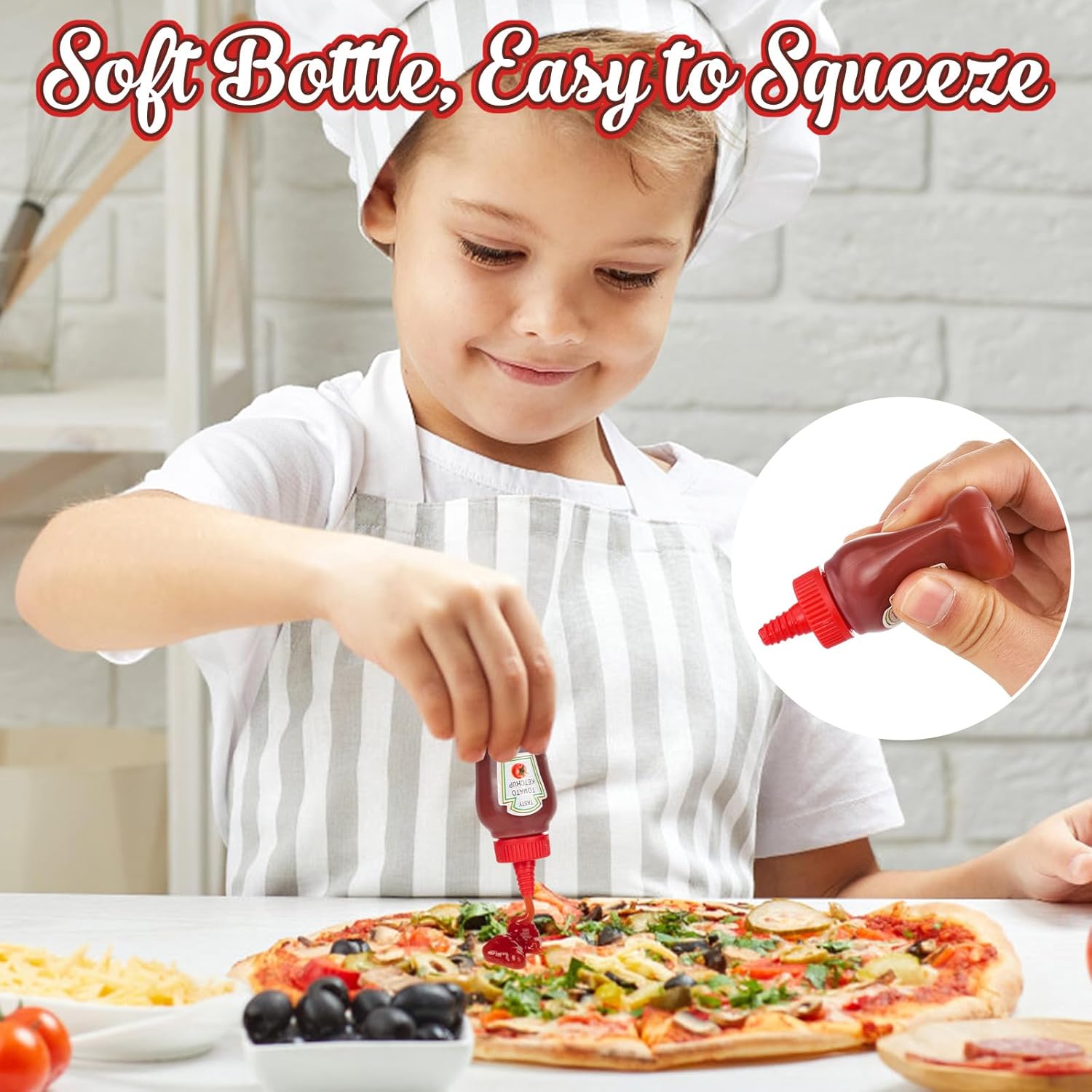 8x Mini Ketchup Bottle Set Compact Leak-Proof Perfect for Lunch