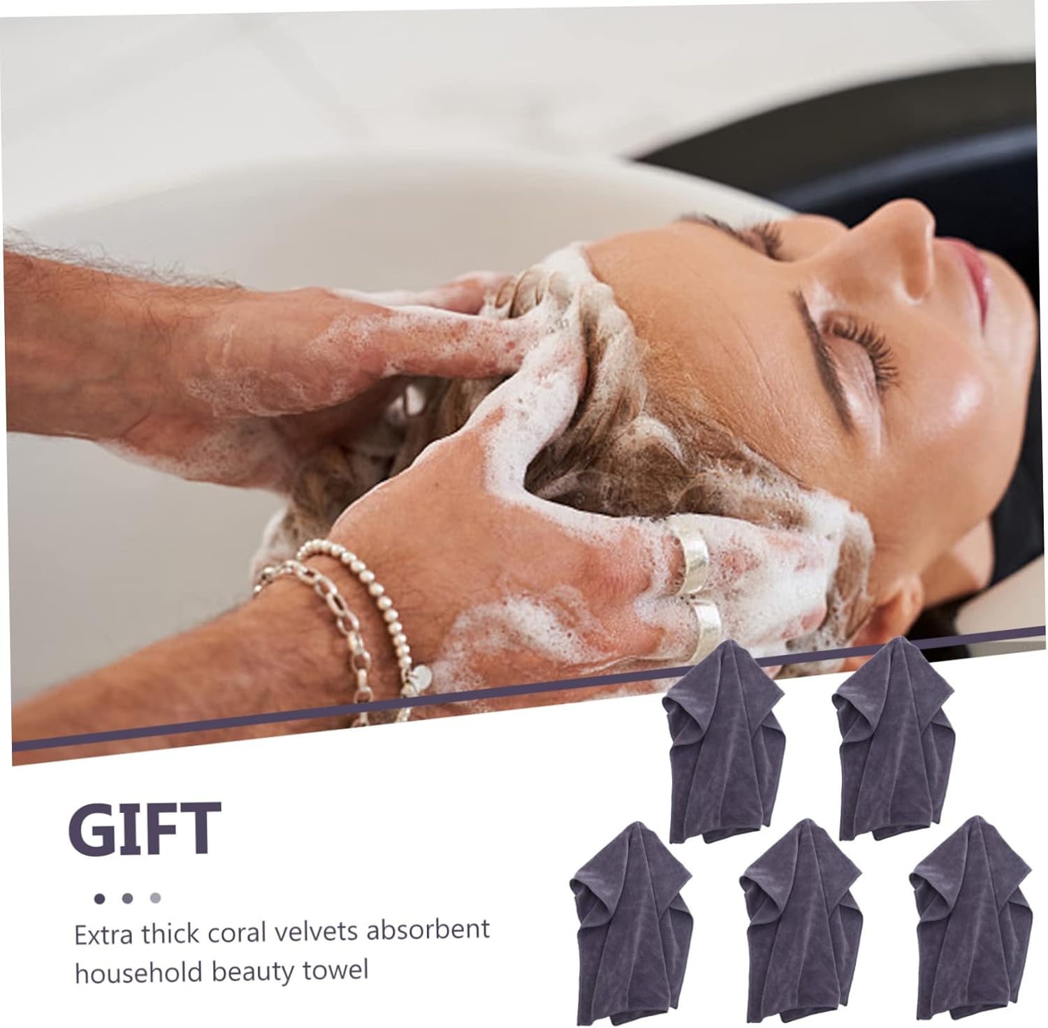 5-Piece Thick Fleece Washcloths for Quick Dry Soft Skin Salon Use