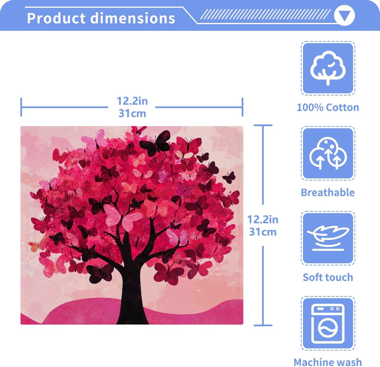 Xigua Red Tree Washcloth Set