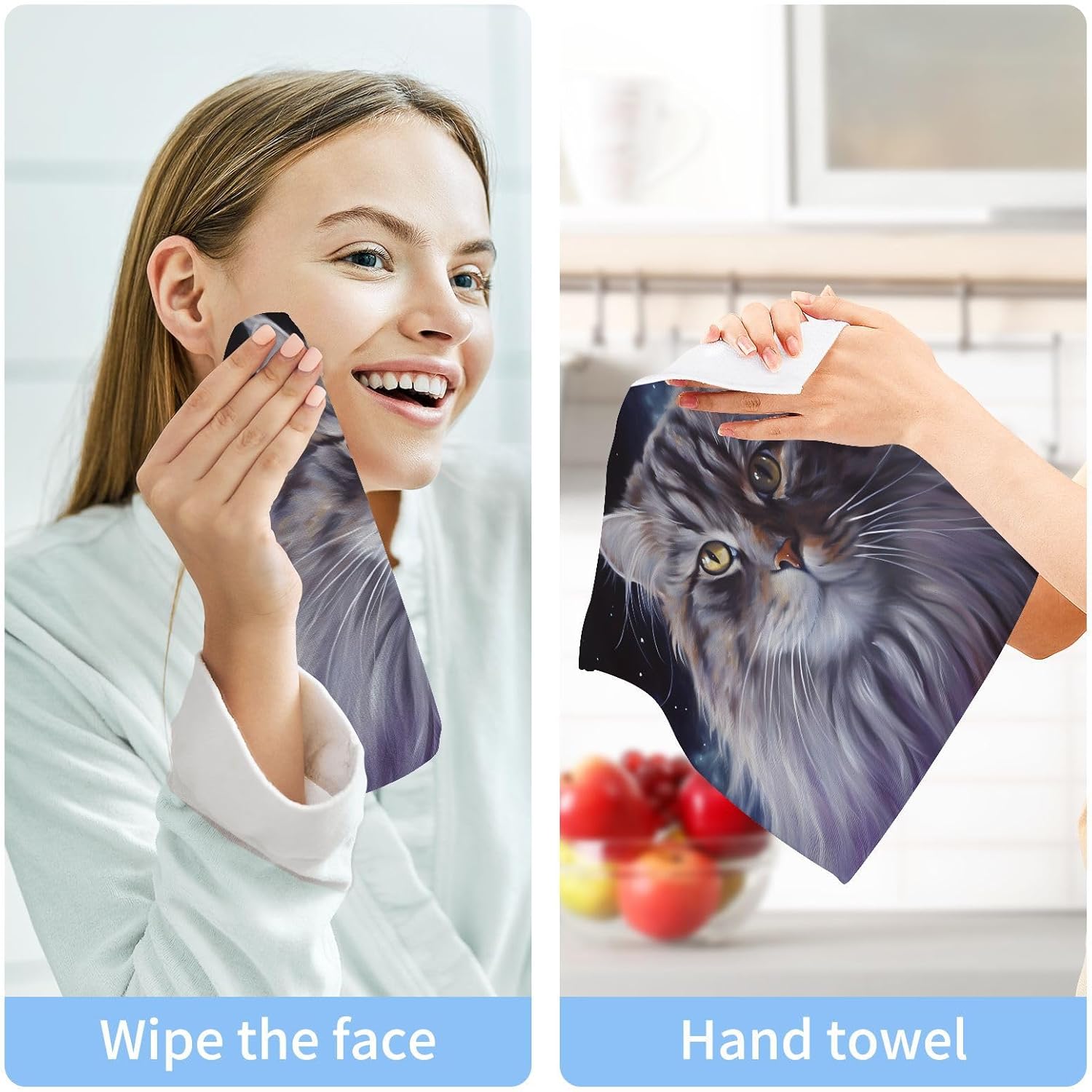 4-Piece Galaxy Print Washcloth Soft Cotton for Home Travel