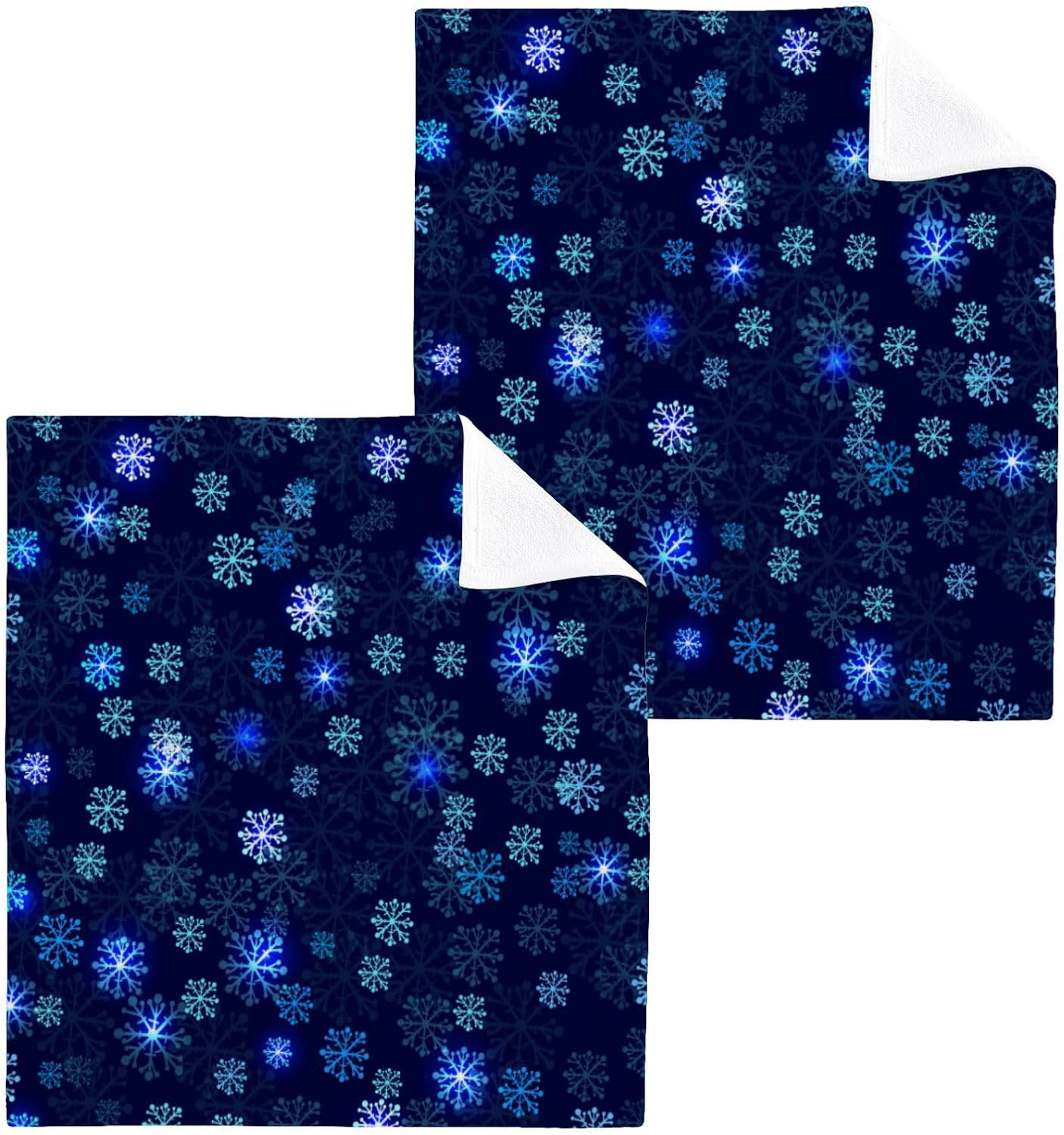 Perfect for Washes Delightful Blue Snowflake Washcloth Set for Baby Adults