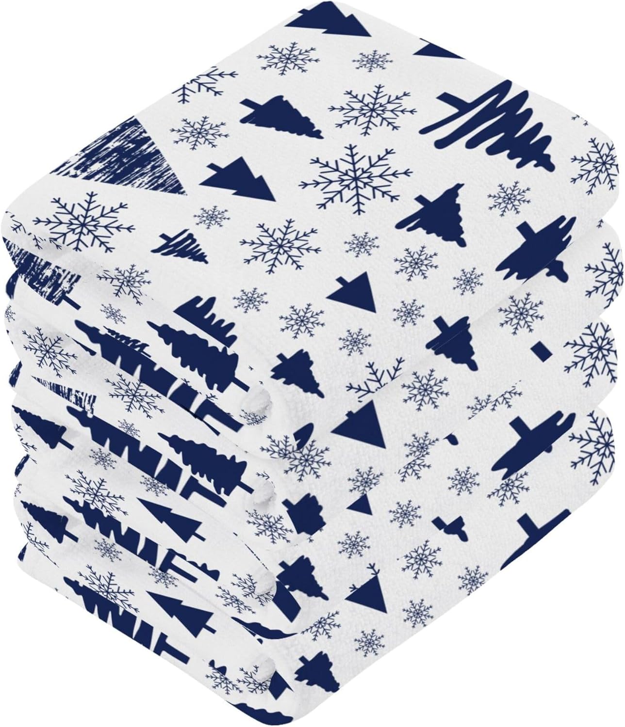 Xigua Christmas Tree Fast-Drying Washcloth Set 12-Inch Set of X