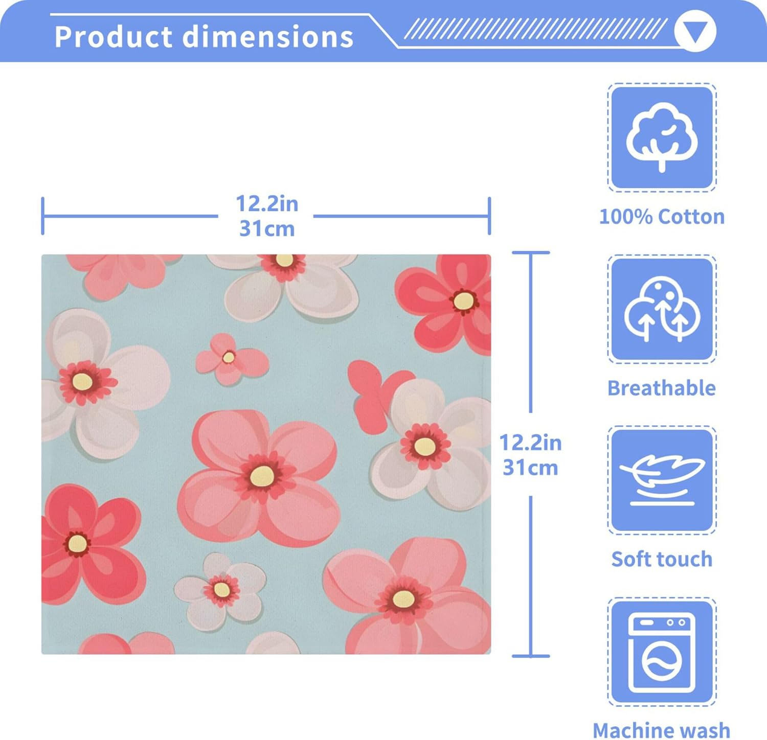 Cute Coral Washcloth Set Multiple Sizes
