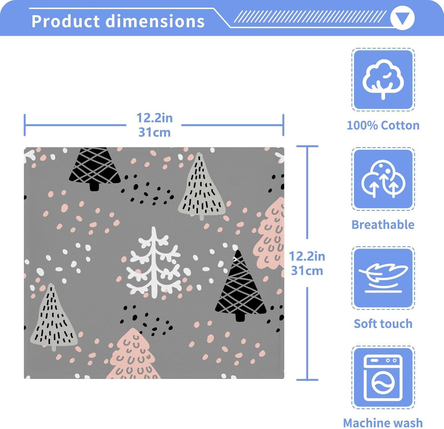 Burbuja Christmas Trees Washcloths