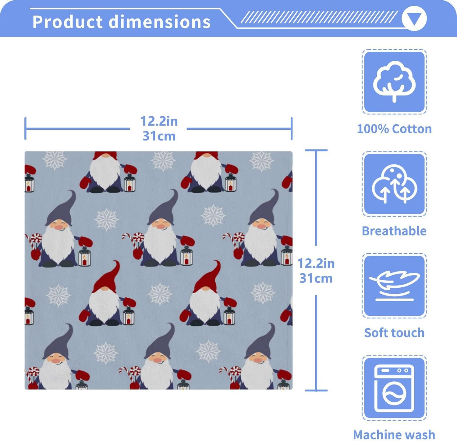 Christmas Gnome Washcloth Set 2 Pack