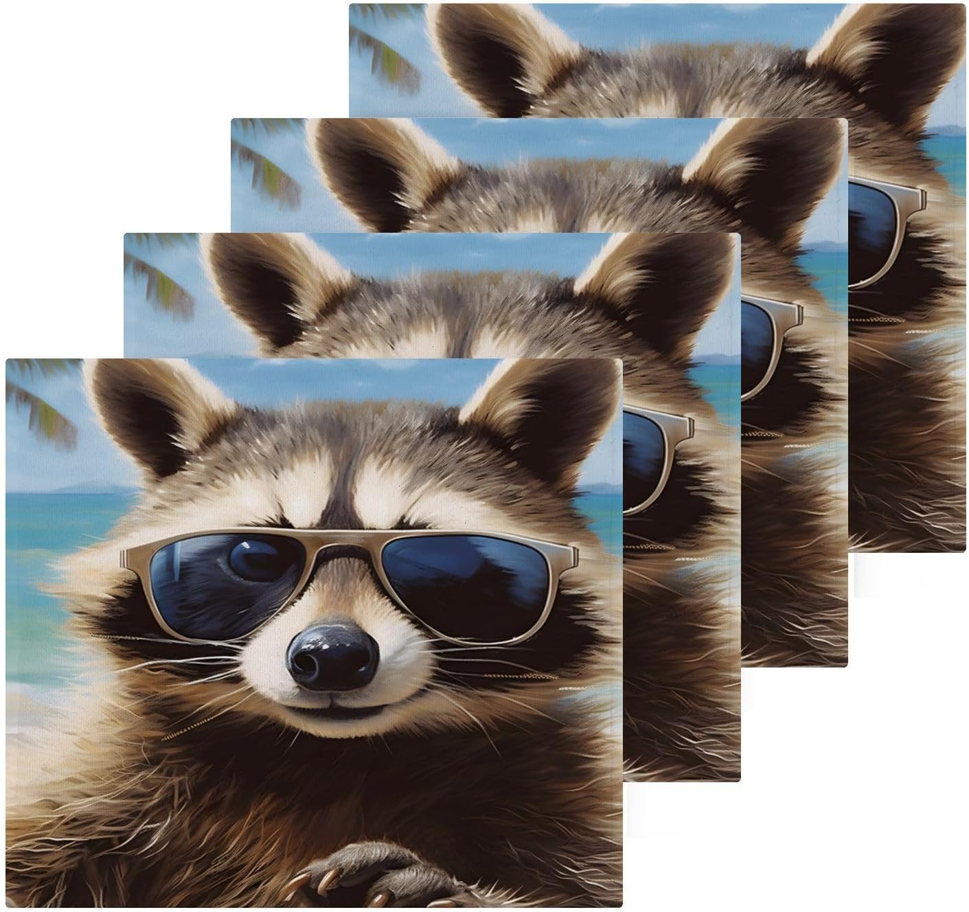 Beach Raccoon Towels 2-Pack