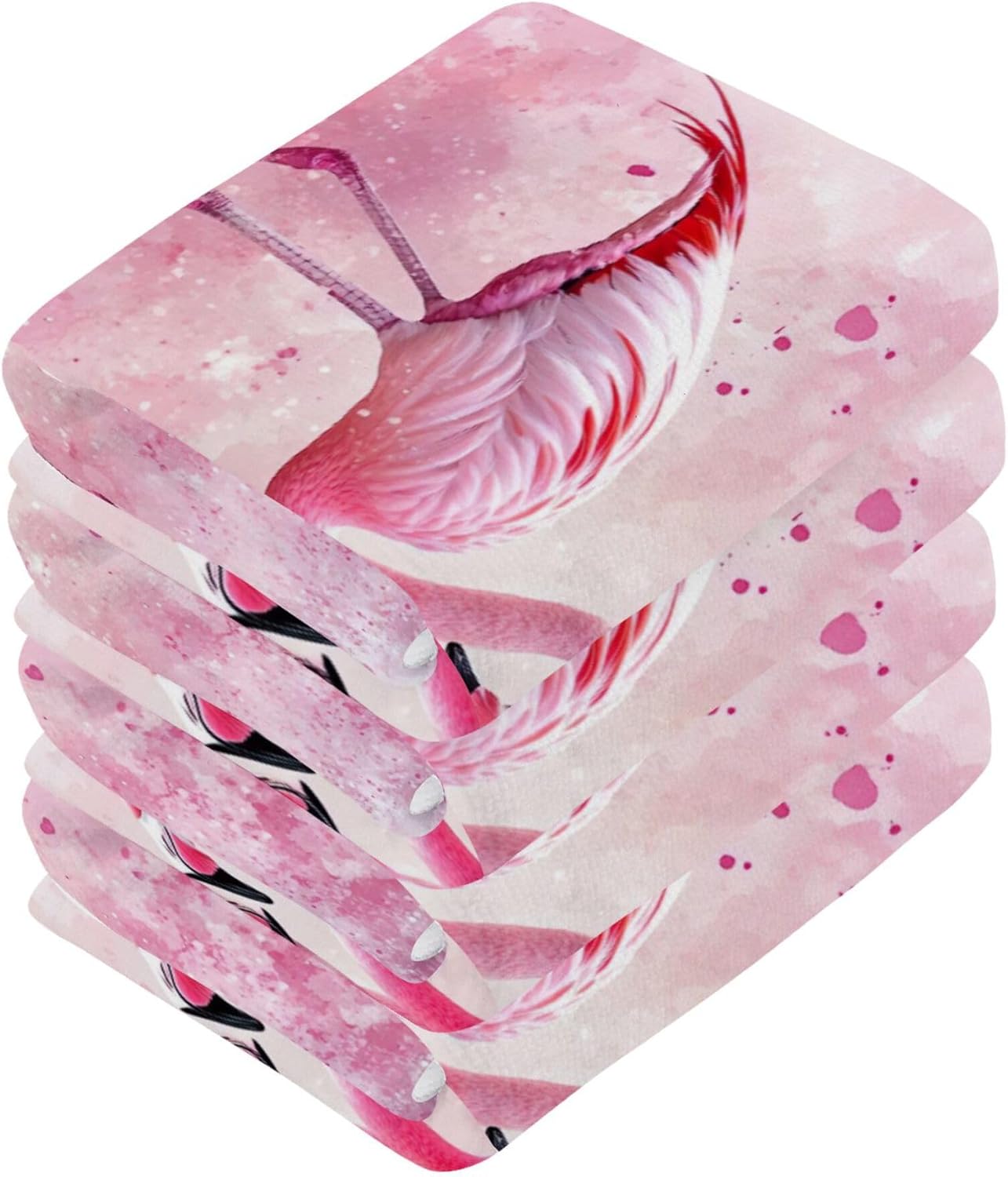 Flamingo in Love Washcloth Set