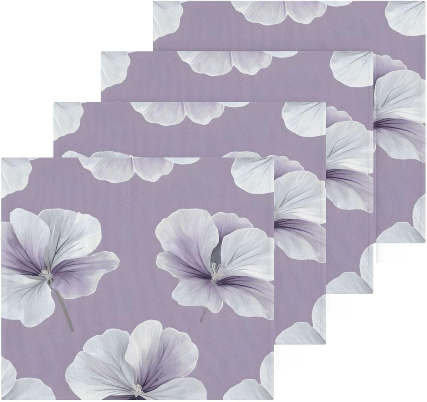 Xigua GrayGeranium Flower Washcloth Set