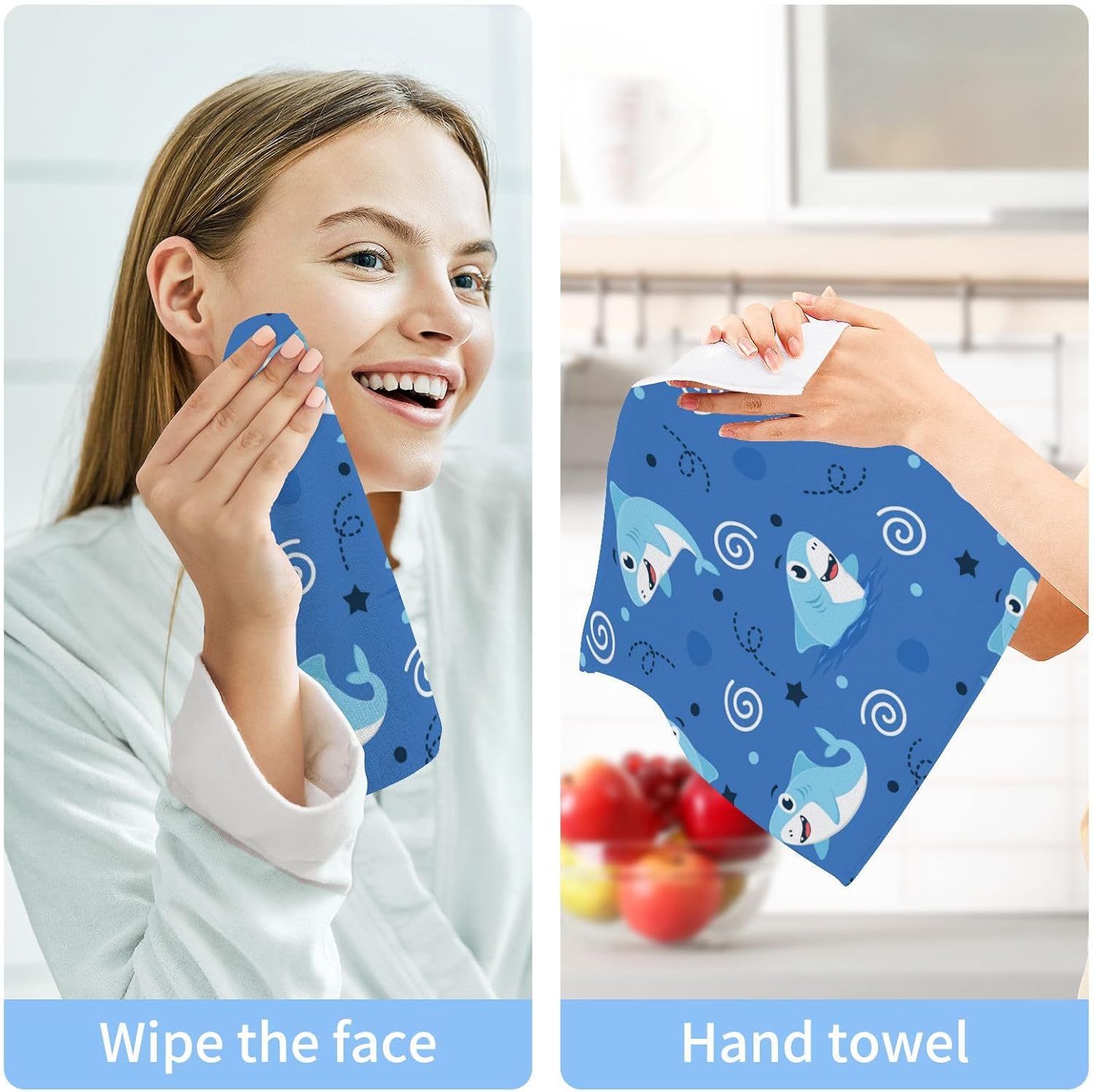 Yettasan Shark Washcloth 2-Pack