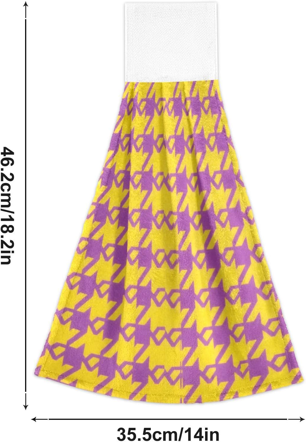 SyXIOP Houndstooth Pattern Bath Towels Set of 2 with Hook Loop